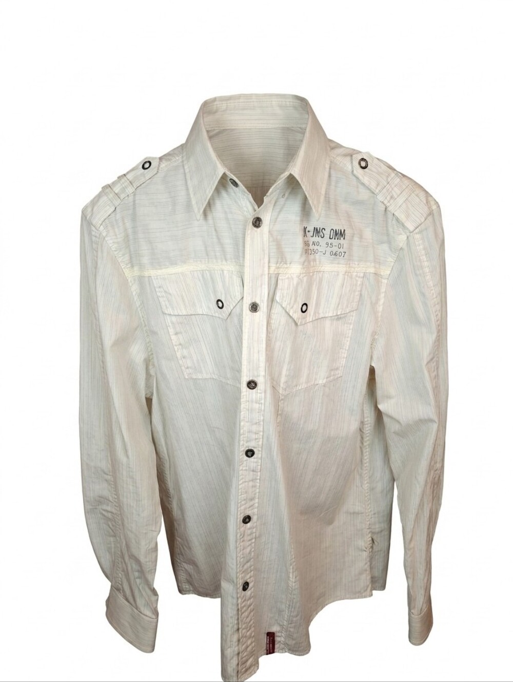 Jack & Jones Men's White Long-Sleeve Button-Down Shirt Jacket